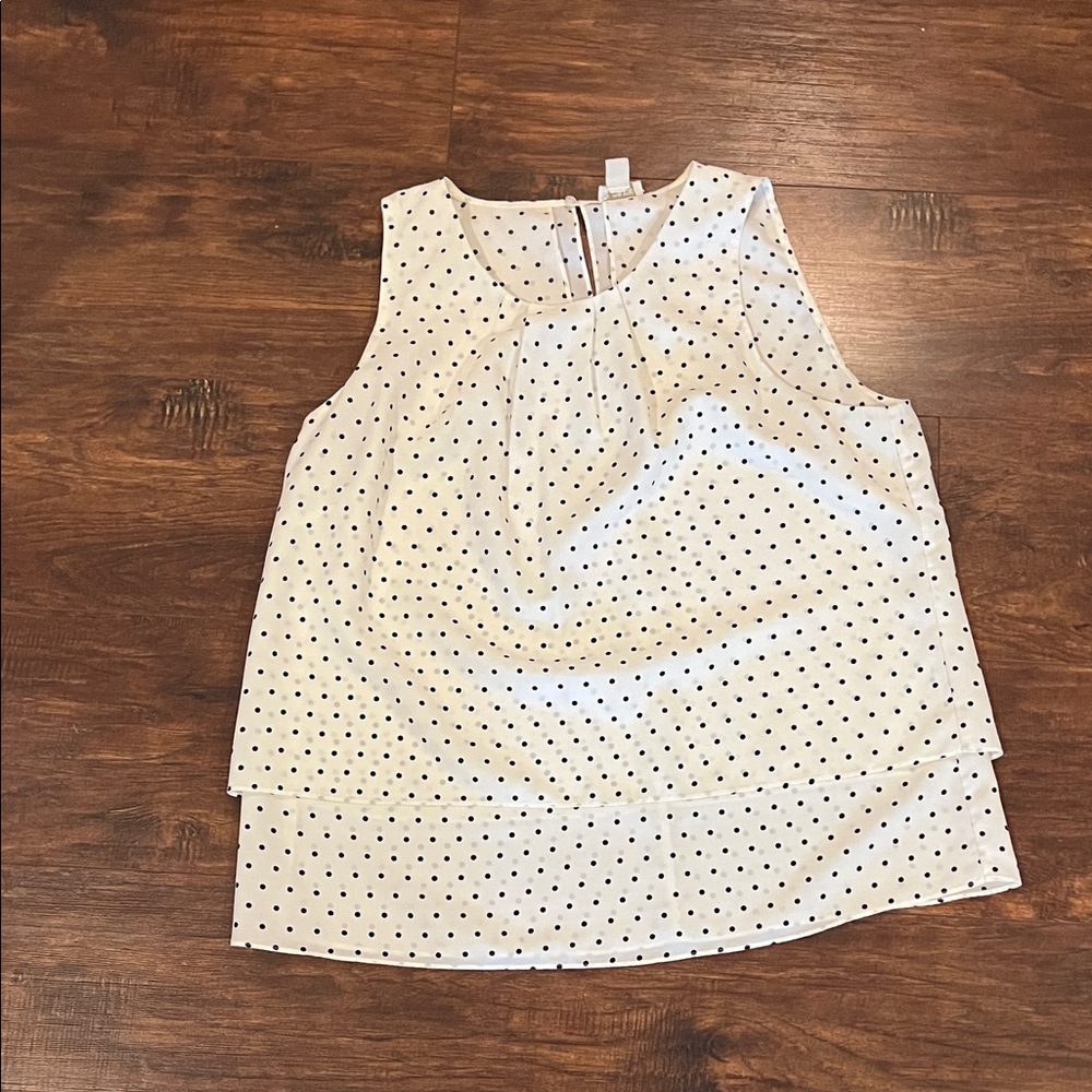 J. Crew White Polka Dot Blouse